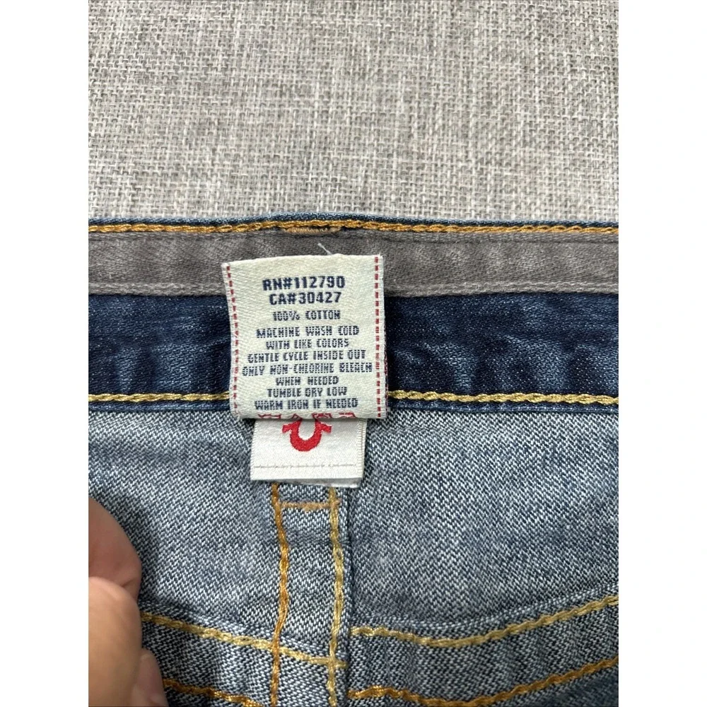 True Religion MVP Point Guard Jeans Mens Size 40x30 Made in USA Flaps Baggy Wide